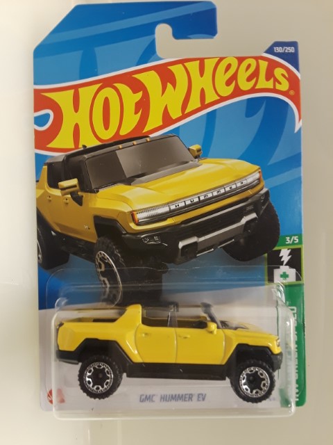 Hot Wheels 2022 HW Green Speed 3/5 Yellow GMC Hummer EV New For 2022